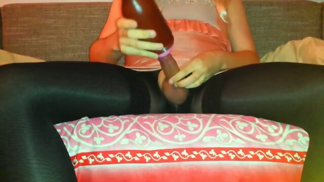 crossdress girl in black pantyhose and stockings