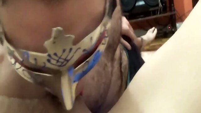 Angeles Cid gets her big fat cock sucked!