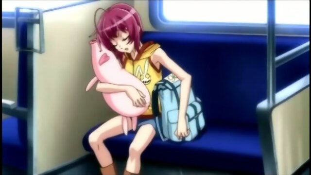 Captive hentai shemale gets shoved dildo into her ass