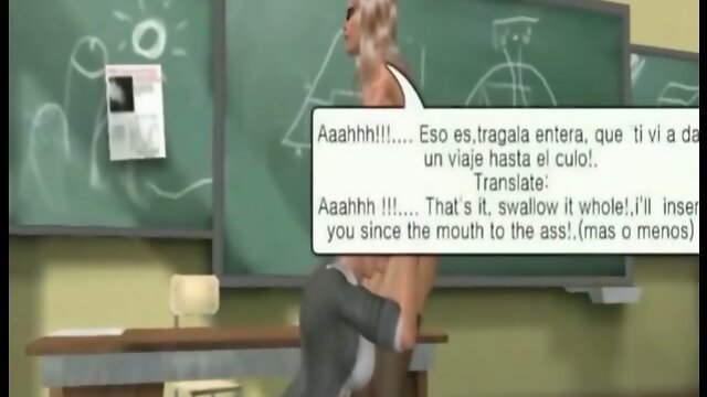 3d anime shemale coeds with big tits sucking cock in the class