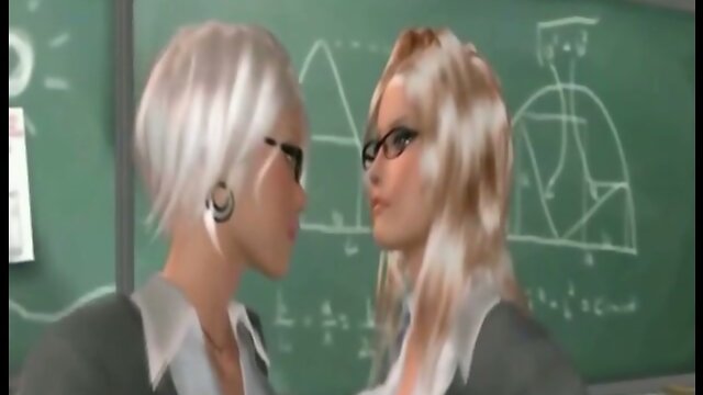 3d anime shemale coeds with big tits sucking cock in the class