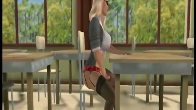 3d anime shemale coeds with big tits sucking cock in the class