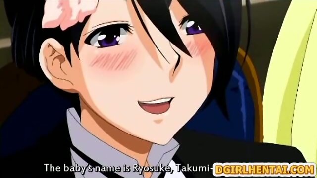 Pregnant hentai with bigboobs hard fucked by a busty shemale