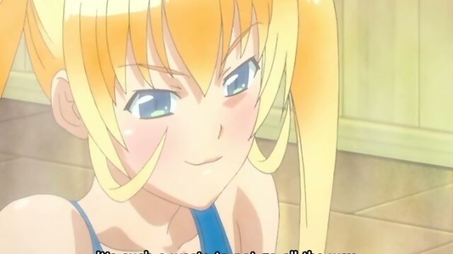 Swimsuit anime shemale cutie gets sucked her bigcock