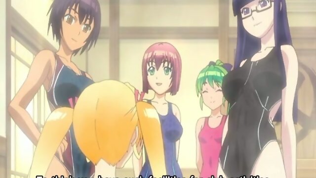 Swimsuit anime shemale cutie gets sucked her bigcock