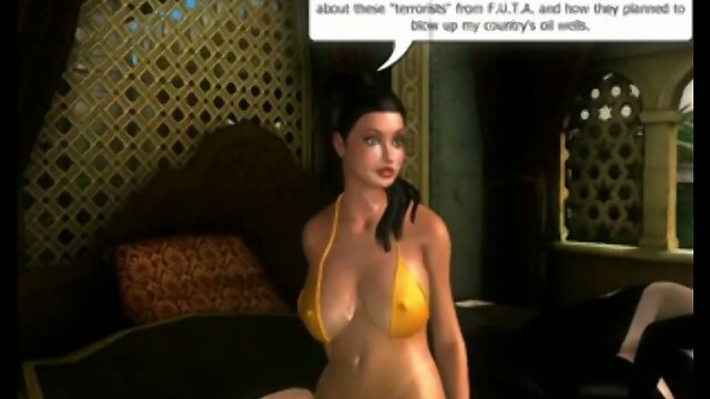 Sexy 3d anime shemale poking from behind