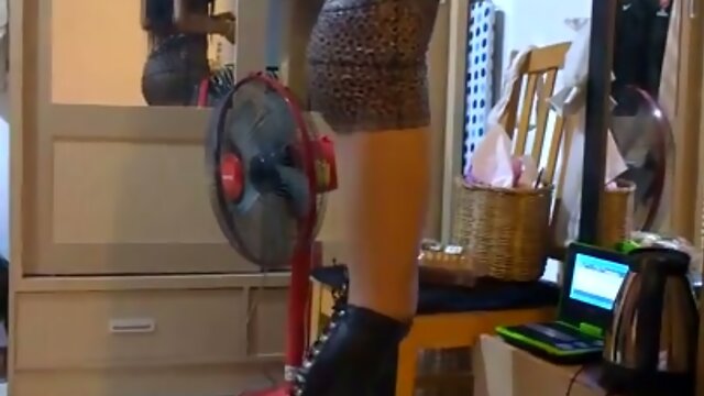 Sexy ladyboy put on makeup and clean room. Nina Isabella