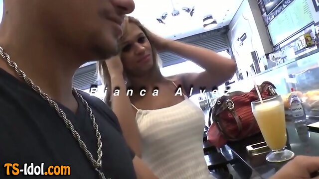 Tgirl fucks guys throat