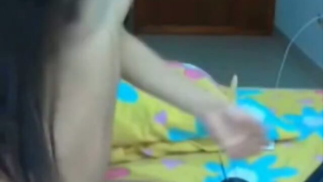 Beautiful 18 year old shemale from Colombia jerking off  - video # 03