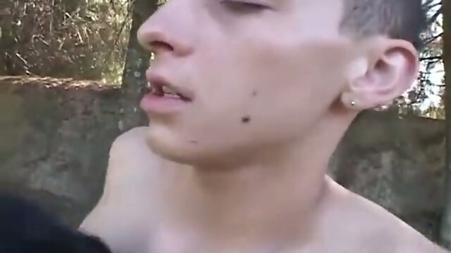 Shemale fucks and cums in guys mouth