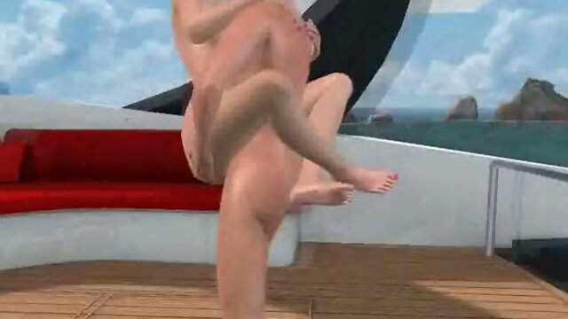Foxy 3D shemale babe getting fucked on a boat