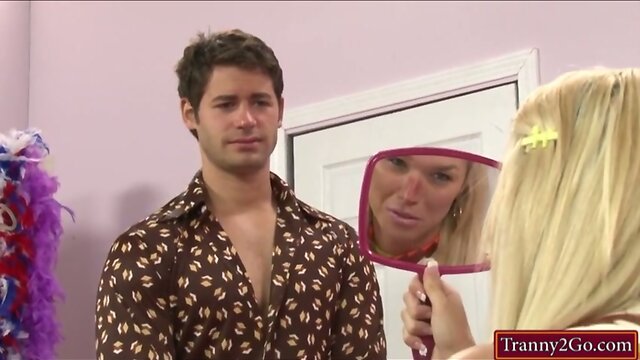 Hot blonde tranny Aubrey Kate ass fucked