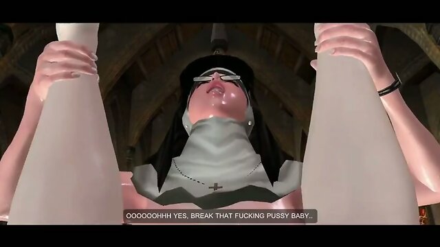 Futanari nun fucking a bride huge boobs