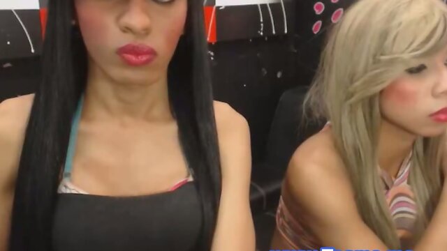 Gorgeous Trannies Pleasure Each Other: Hot Ladyboys Polish Cocks & Suck Deep!