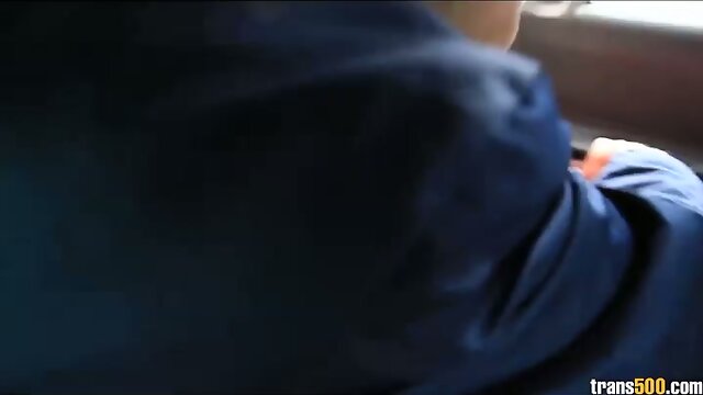 White tranny's ass destroyed by big fat cock