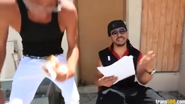 Venus Lux takes two giant dicks