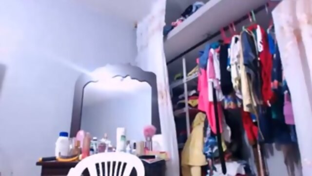 Kamilla strokes her big cock