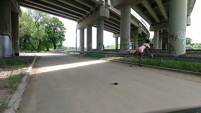 Outdoor strip & first public flash to passing train