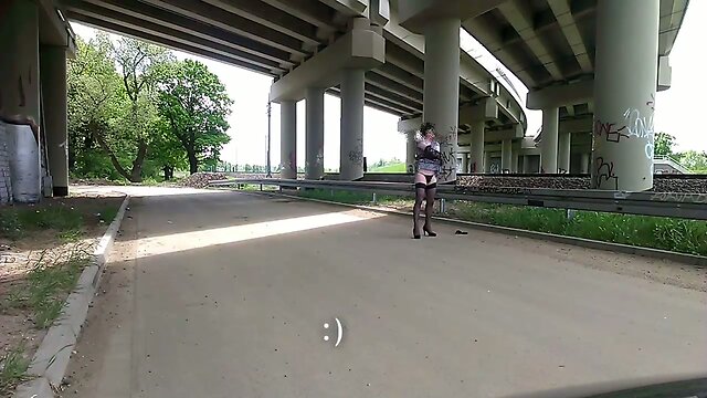 Outdoor strip & first public flash to passing train