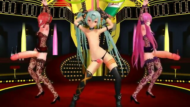 Futanari 3D teen girls dancing & cumming