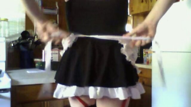 Cute white sissy maid