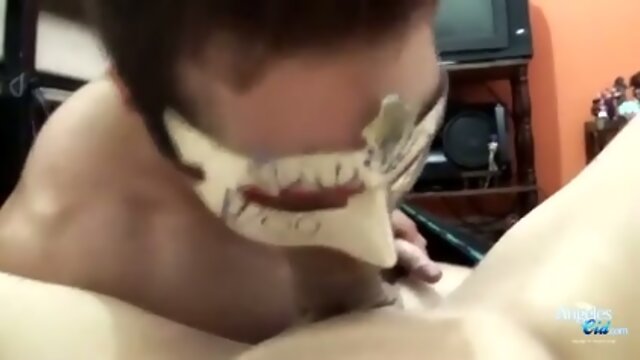 Guy sucks a massive cock for  tranny girl