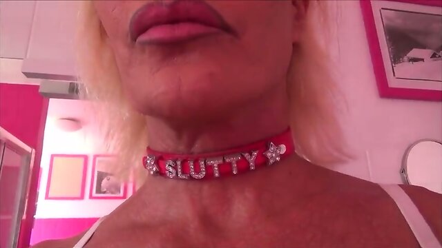 sexy slut in leather legging outside