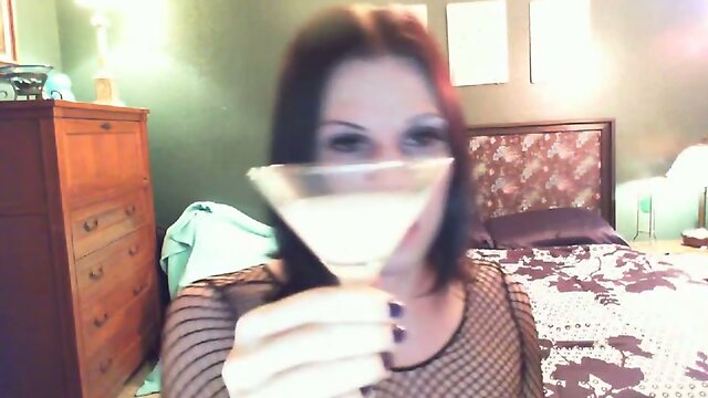 Naughty never tasted so nice.goth fem boy glass of cum