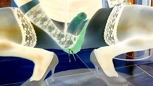 CD masterbates and cums on stocking feet