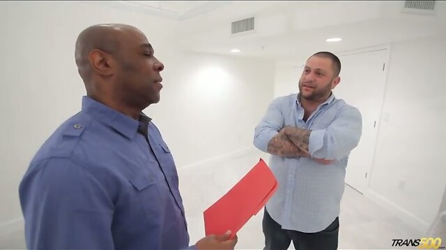 Hot tranny wife fucked by black in front of husband