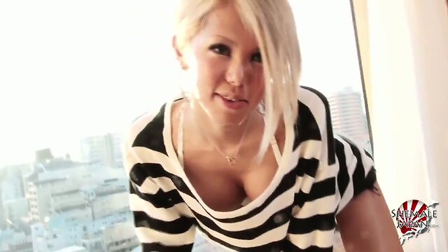 Cute Furry Booted Ladyboy Jerking Off