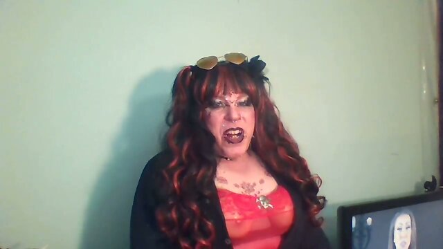 smoking crossdresser cums