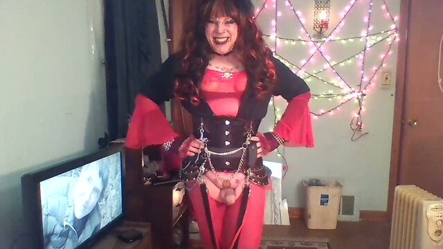 smoking crossdresser cums