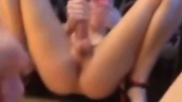 Big cocked femboy cums in her mouth!