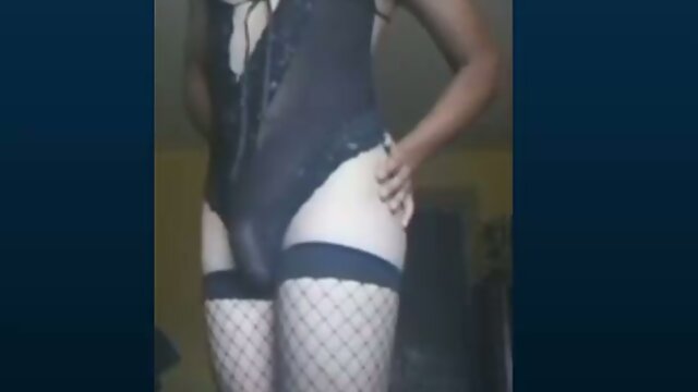 CD with big cock wearing lingerie