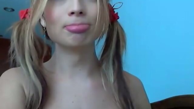 Wonderful shemale blond solo