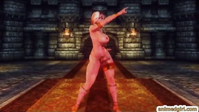 3D anime shemale muscle dancing and bondage