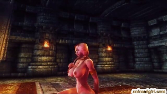 3D anime shemale muscle dancing and bondage
