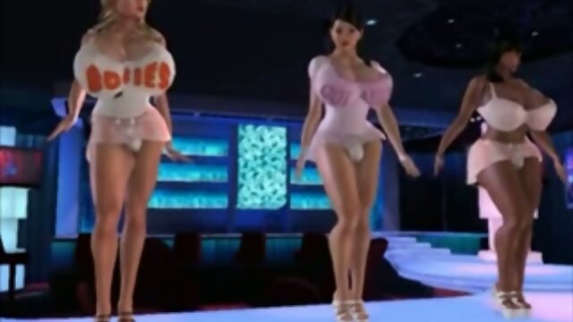 Busty 3D anime shemale tittyfucking and sucking her bigcock