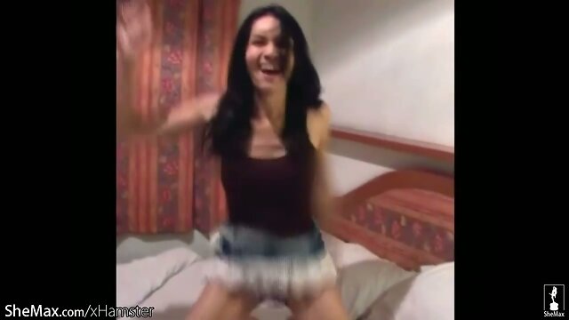 Erotic ladyboy gets naked on bed and catches facial cumshot