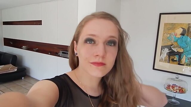 Crossdresser wears a black prom dress