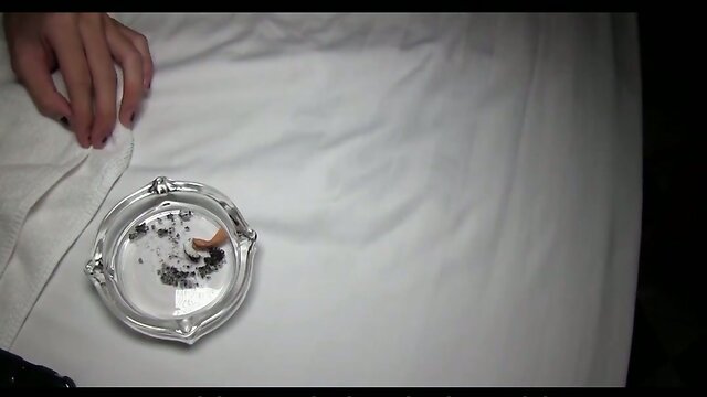 Smoking Ladyboy Swallows Oiled Cock