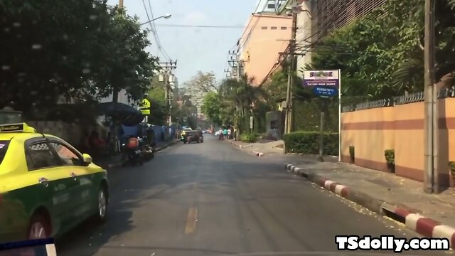 Hot ultra-femme ladyboy on hard dick