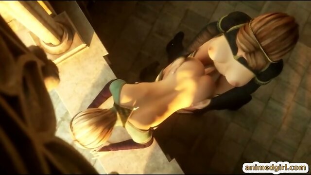 Shemale 3D hentai Eralin and Merlin sucking bigcock