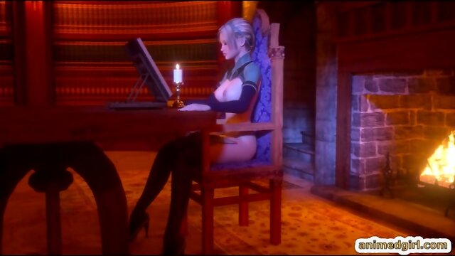 Shemale 3D hentai Eralin and Merlin sucking bigcock