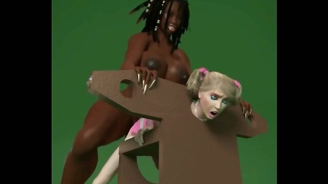 Busty futanari 3d interracial bondage