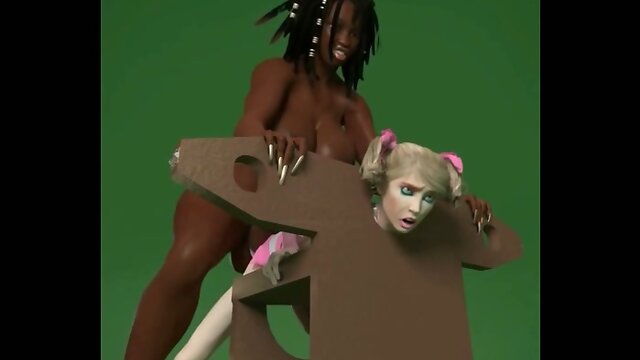 Busty futanari 3d interracial bondage