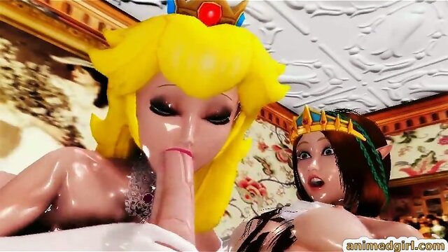 3D hentai shemale Princess gets sucked her bigcock