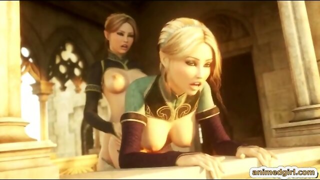 3D anime shemale hard fucking and tittty cumming