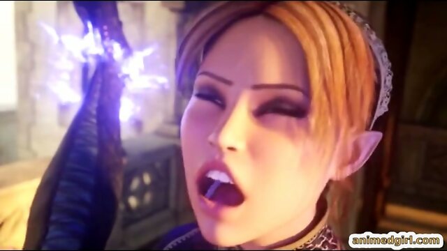 3D anime shemale hard fucking and tittty cumming